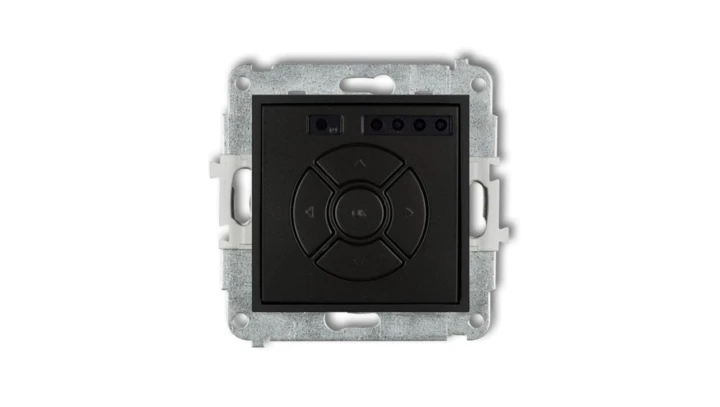 ICON Mechanizm elektronicznego sterownika roletowego (przycisk strefowy) czarny mat 12ISR-5