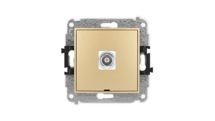 ICON Mechanizm gniazda pojedynczego BNC, bez pola opisowego złoty 29IGBNCBO-1