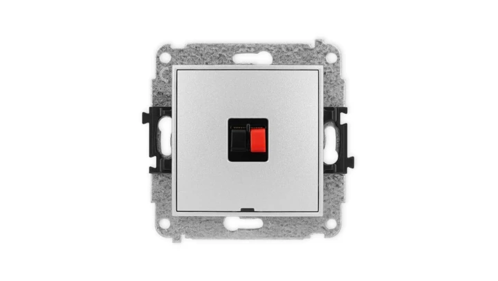 ICON Mechanizm gniazda głośnikowego pojedynczego, bez pola opisowego srebrny metalik 7IGGBO-1