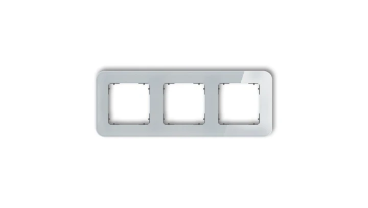 ICON Ramka uniwersalna potrójna zaokrąglona - efekt szkła (ramka: szara spód: grafitowy mat) 15-28-IRSZ-3