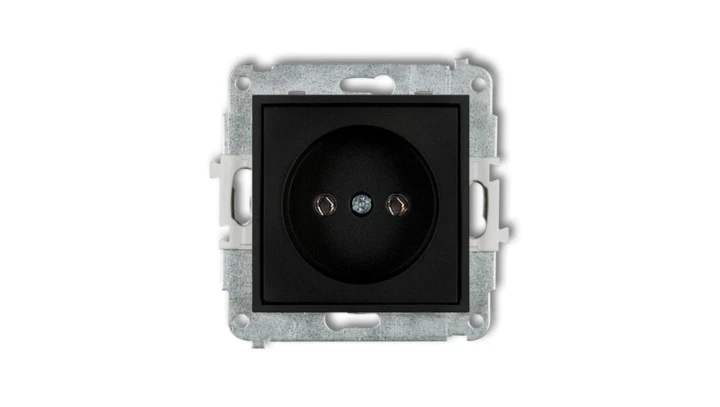 ICON Mechanizm gniazda pojedynczego bez uziemienia 2P (bez przesłon torów prądowych) czarny mat 12IGP-1