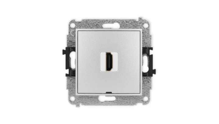ICON Mechanizm gniazda pojedynczego HDMI 2.0, bez pola opisowego srebrny metalik 7IHDMIBO-3