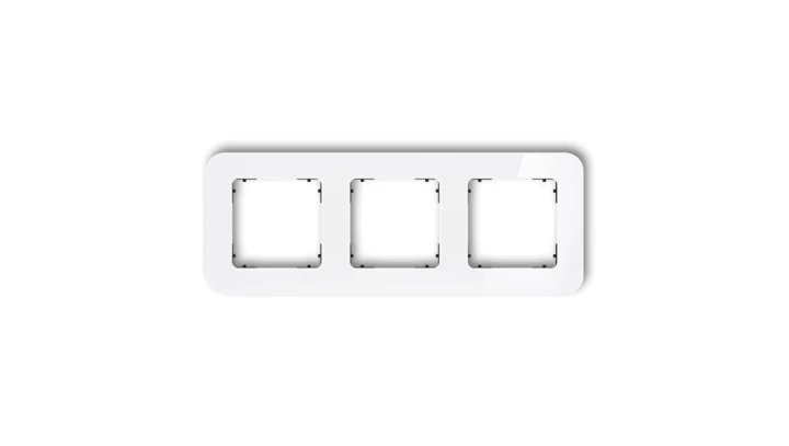 ICON Ramka uniwersalna potrójna zaokrąglona - efekt szkła (ramka: biała spód: czarny) 0-12-IRSZ-3