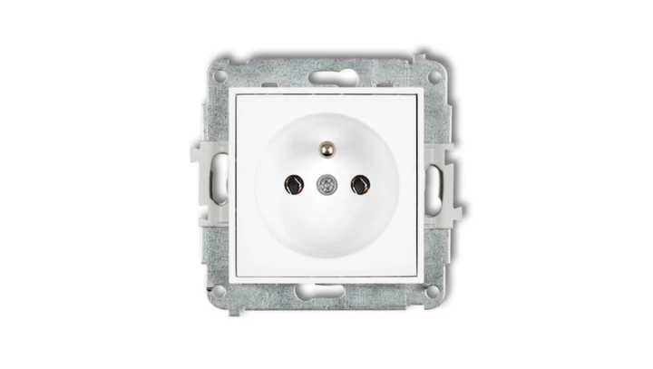 ICON Mechanizm gniazda pojedynczego z uziemieniem 2P+Z (bez przesłon torów prądowych) biały IGP-1z