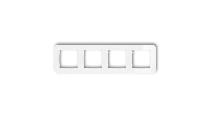 ICON Ramka uniwersalna poczwórna zaokrąglona - efekt szkła (ramka: biała spód: biały) 0-0-IRSZ-4