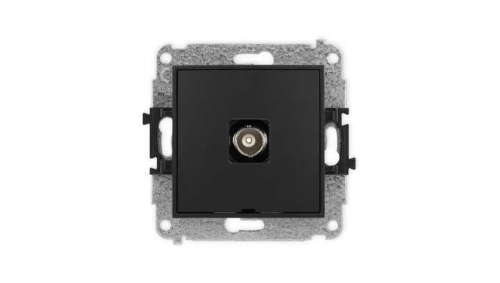 ICON Mechanizm gniazda pojedynczego BNC, bez pola opisowego czarny mat 12IGBNCBO-1