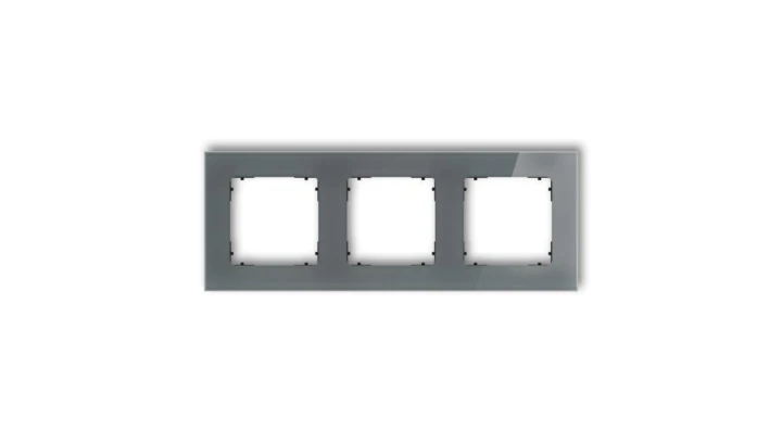 ICON Ramka uniwersalna potrójna kwadratowa - efekt szkła (ramka: grafitowa spód: czarny) 28-12-IRSK-3