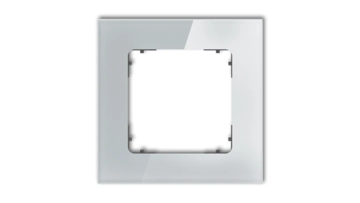 ICON Ramka uniwersalna pojedyncza kwadratowa - efekt szkła (ramka: szara spód: grafitowy mat) 15-28-IRSK-1