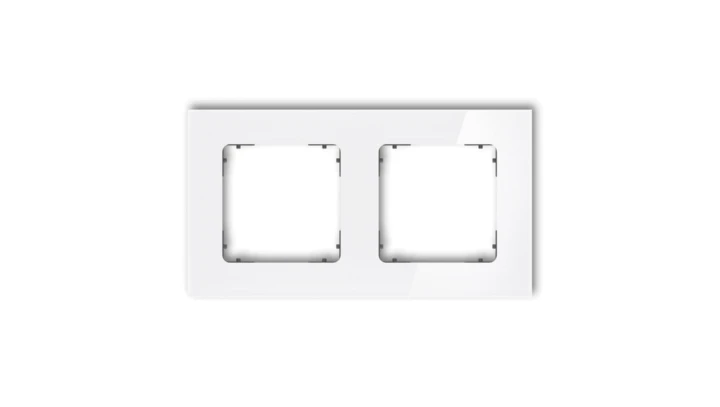 ICON Ramka uniwersalna podwójna kwadratowa - efekt szkła (ramka: biała spód: grafitowy mat) 0-28-IRSK-2