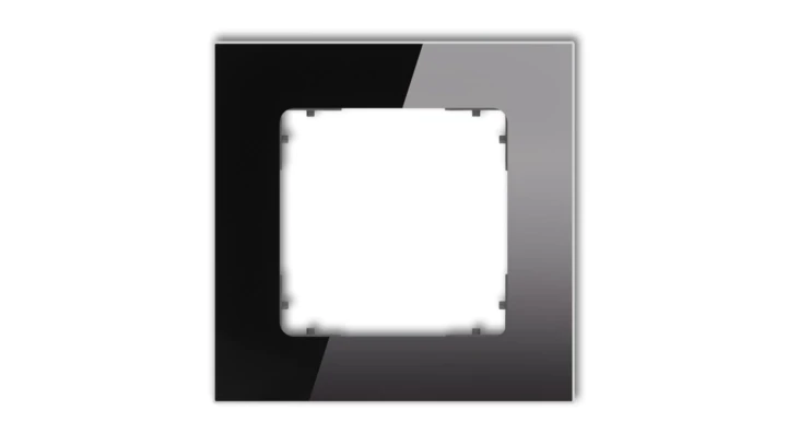 ICON Ramka uniwersalna pojedyncza kwadratowa - efekt szkła (ramka: czarna spód: grafitowy mat) 12-28-IRSK-1