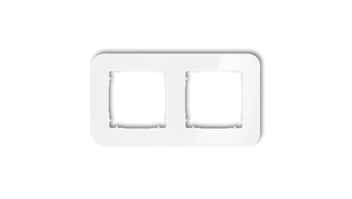 ICON Ramka uniwersalna podwójna zaokrąglona - efekt szkła (ramka: biała spód: biały) 0-0-IRSZ-2
