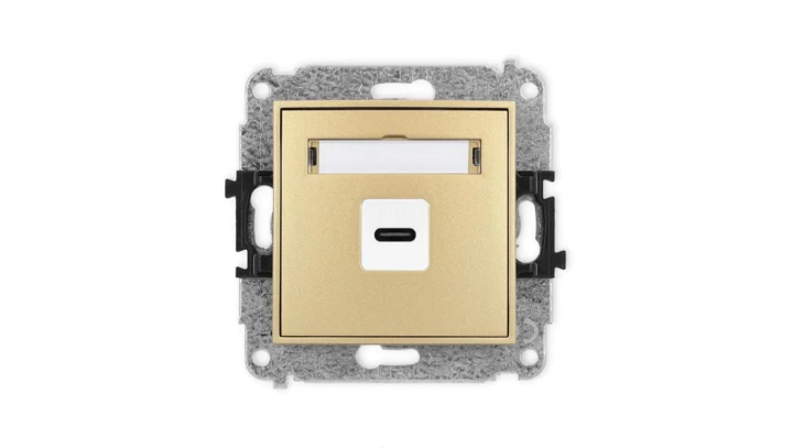 ICON Mechanizm gniazda pojedynczego 1xUSB C-C złoty 29IGUSB-7