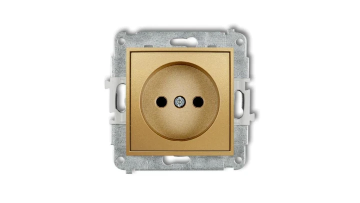 ICON Mechanizm gniazda pojedynczego bez uziemienia 2P (przesłony torów prądowych) złoty 29IGP-1p