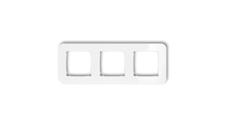 ICON Ramka uniwersalna potrójna zaokrąglona - efekt szkła (ramka: biała spód: biały) 0-0-IRSZ-3