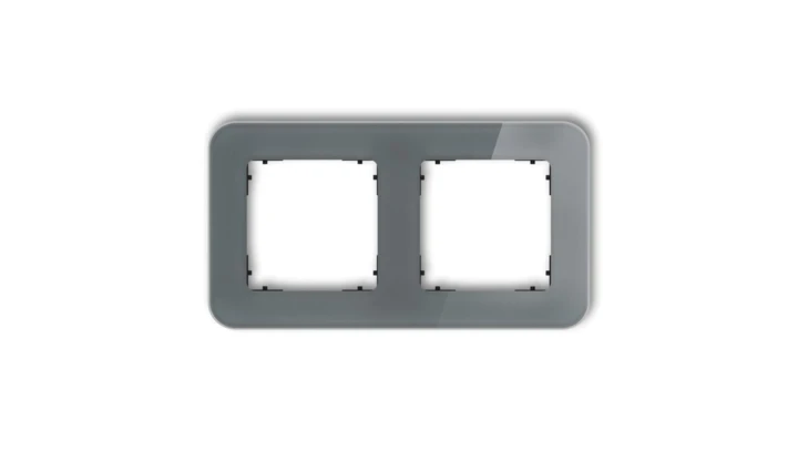 ICON Ramka uniwersalna podwójna zaokrąglona - efekt szkła (ramka: grafitowa spód: czarny) 28-12-IRSZ-2