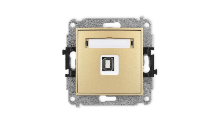 ICON Mechanizm gniazda pojedynczego USB A-B 2.0 złoty 29IGUSB-3