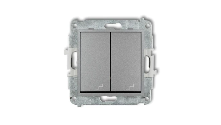 ICON Mechanizm łącznika podwójnego schodowego srebrny metalik 7IWP-33