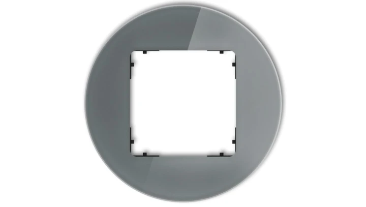 ICON Ramka uniwersalna pojedyncza okrągła - efekt szkła (ramka: grafitowa spód: czarny) 28-12-IRSO-1