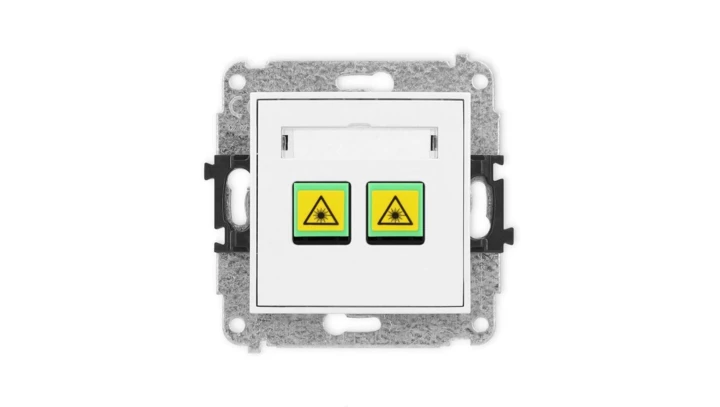 ICON Mechanizm gniazda światłowodowego/optycznego podwójnego biały mat 25IGOP-2