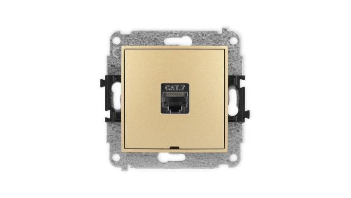 ICON Mechanizm gniazda komputerowego pojedynczego 1xRJ45, kat. 7, ekranowane, 8-stykowy, bez pola opisowego złoty 29IGKBO-9
