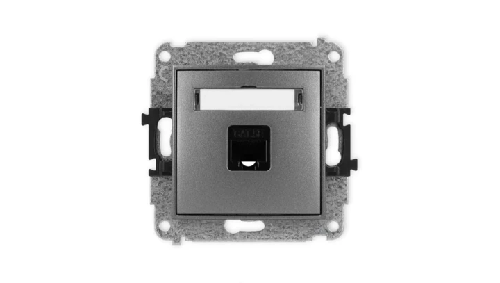 ICON Mechanizm gniazda komputerowego pojedynczego 1xRJ45, kat. 5e, 8-stykowy grafitowy 11IGK-1