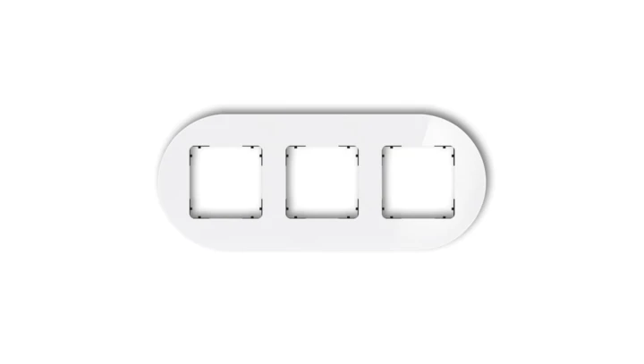 ICON Ramka uniwersalna potrójna okrągła - efekt szkła (ramka: biała spód: czarny) 0-12-IRSO-3