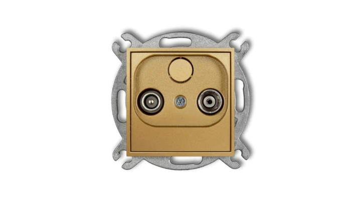 ICON Mechanizm gniazda abonenckiego RTV końcowego w szeregu gniazd przelotowych 6dB złoty 29IG6K