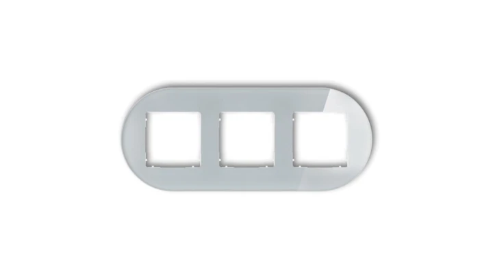 ICON Ramka uniwersalna potrójna okrągła - efekt szkła (ramka: szara spód: biały) 15-0-IRSO-3