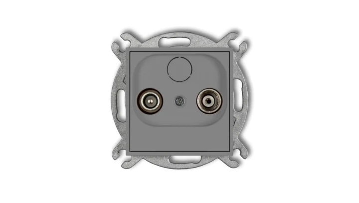 ICON Mechanizm gniazda abonenckiego RTV końcowego 2dB szary mat 27IG2K