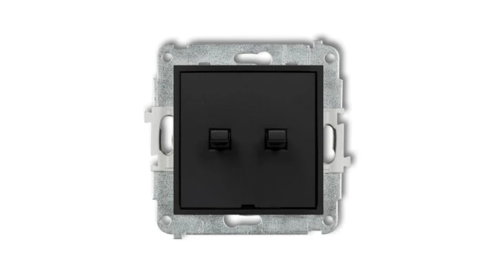 ICON Mechanizm łącznika podwójnego schodowego w stylu amerykańskim (dwa klawisze bez piktogramów) czarny mat 12IWPUS-33.1