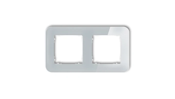 ICON Ramka uniwersalna podwójna zaokrąglona - efekt szkła (ramka: szara spód: biały) 15-0-IRSZ-2