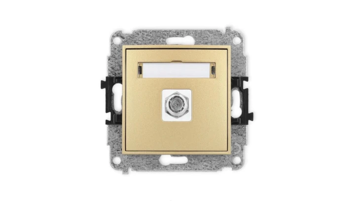 ICON Mechanizm gniazda antenowego pojedynczego typu F (SAT) niklowany złoty 29IGF-1