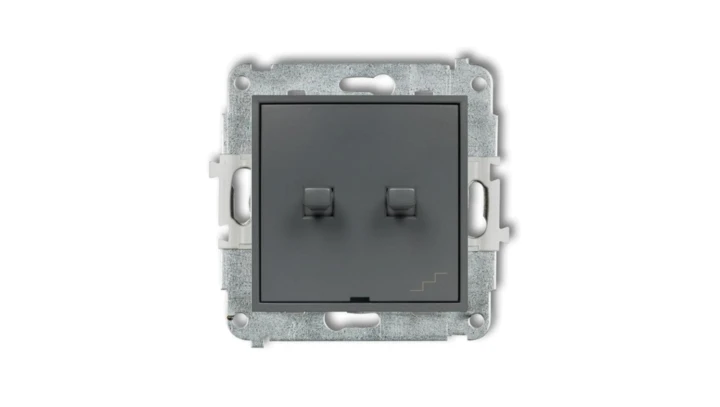 ICON Mechanizm łącznika jednobiegunowego ze schodowym (osobne zasilanie) w stylu amerykańskim grafitowy mat 28IWPUS-10.2