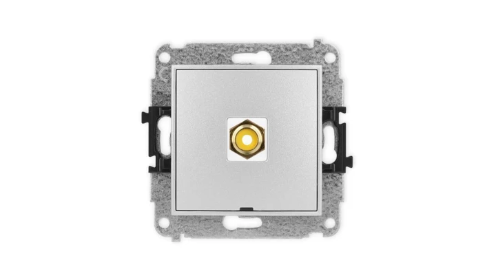 ICON Mechanizm gniazda pojedynczego RCA, bez pola opisowego (typu cinch - żółty, pozłacany) srebrny metalik 7IGRCABO-1