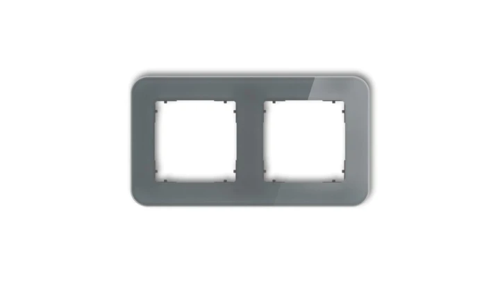 ICON Ramka uniwersalna podwójna zaokrąglona - efekt szkła (ramka: grafitowa spód: grafitowy mat) 28-28-IRSZ-2