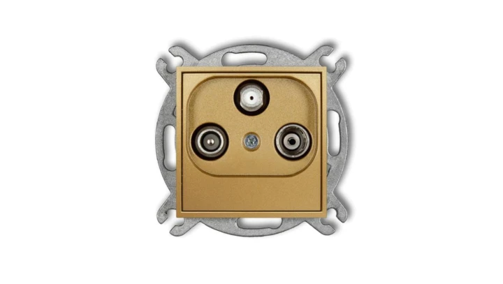 ICON Mechanizm gniazda abonenckiego RTV-SAT końcowego 1,5dB złoty 29IGS