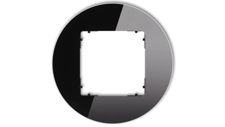 ICON Ramka uniwersalna pojedyncza okrągła - efekt szkła (ramka: czarna spód: czarny) 12-12-IRSO-1