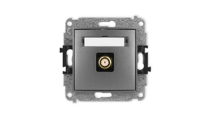 ICON Mechanizm gniazda antenowego pojedynczego typu F (SAT) pozłacany grafitowy 11IGF-1.1