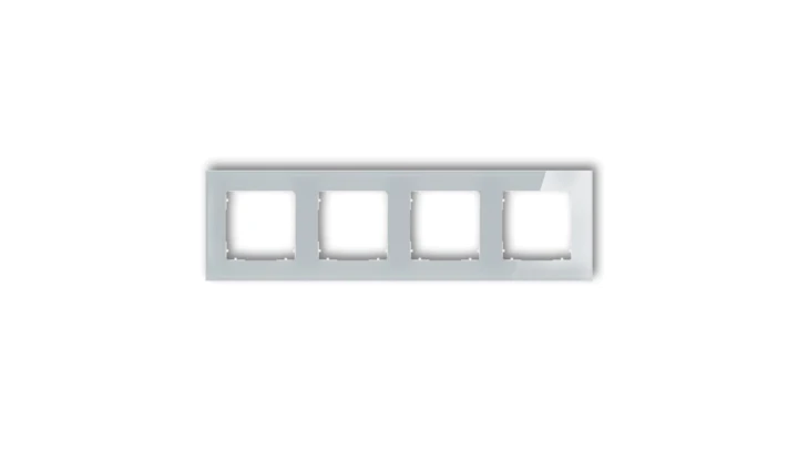 ICON Ramka uniwersalna poczwórna kwadratowa - efekt szkła (ramka: szara spód: biały) 15-0-IRSK-4