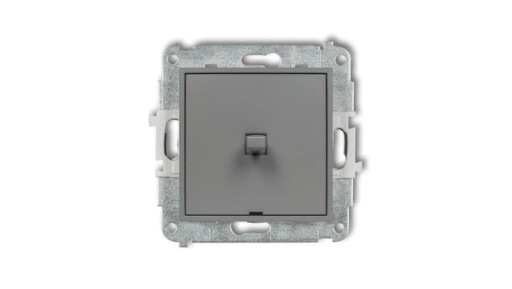 ICON Mechanizm łącznika schodowego w stylu amerykańskim (jeden klawisz bez piktogramu) szary mat 27IWPUS-3.1