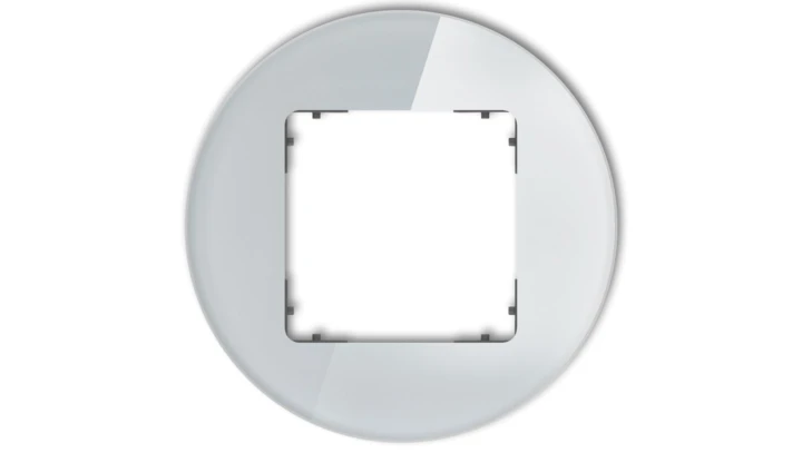ICON Ramka uniwersalna pojedyncza okrągła - efekt szkła (ramka: szara spód: grafitowy mat) 15-28-IRSO-1