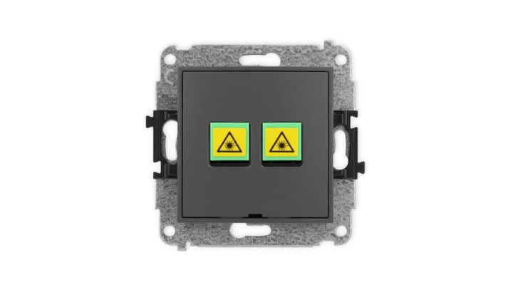 ICON Mechanizm gniazda światłowodowego/optycznego podwójnego, bez pola opisowego grafitowy mat 28IGOPBO-2