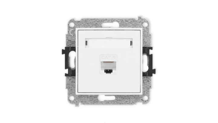 ICON Mechanizm gniazda komputerowego pojedynczego 1xRJ45, kat. 6, 8-stykowy biały IGK-3