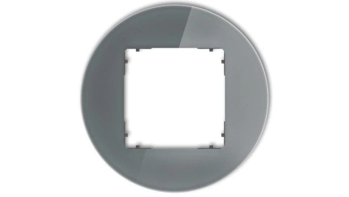 ICON Ramka uniwersalna pojedyncza okrągła - efekt szkła (ramka: grafitowa spód: grafitowy mat) 28-28-IRSO-1