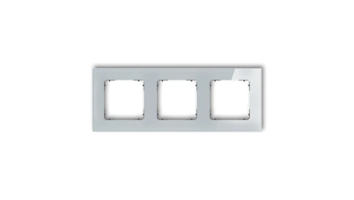 ICON Ramka uniwersalna potrójna kwadratowa - efekt szkła (ramka: szara spód: grafitowy mat) 15-28-IRSK-3