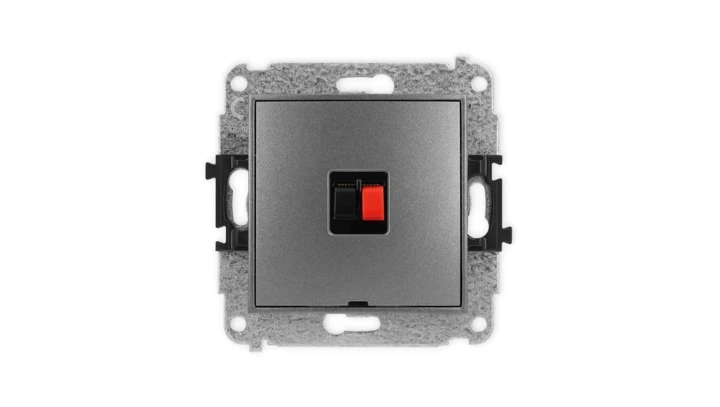 ICON Mechanizm gniazda głośnikowego pojedynczego, bez pola opisowego grafitowy 11IGGBO-1