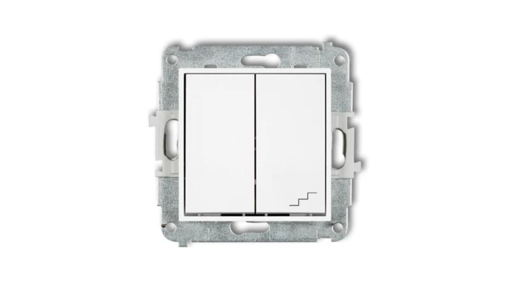 ICON Mechanizm łącznika jednobiegunowego ze schodowym (wspólne zasilanie) biały IWP-10.1