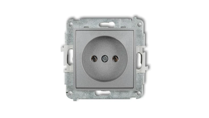ICON Mechanizm gniazda pojedynczego bez uziemienia 2P (bez przesłon torów prądowych) srebrny metalik 7IGP-1