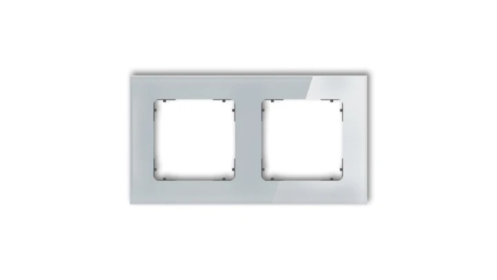 ICON Ramka uniwersalna podwójna kwadratowa - efekt szkła (ramka: szara spód: grafitowy mat) 15-28-IRSK-2