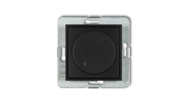 ICON Mechanizm elektronicznego regulatora oświetlenia przyciskowo-obrotowego do lamp LED czarny mat 12IRO-2